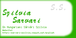 szilvia sarvari business card