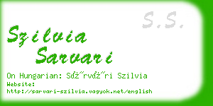 szilvia sarvari business card